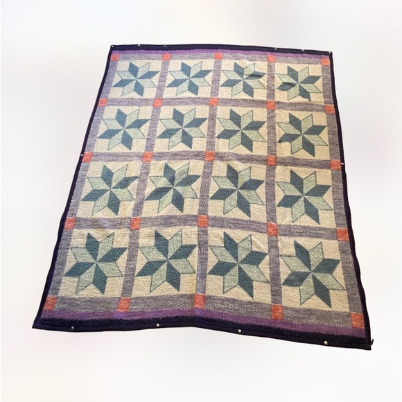 Vintage stocko 56x53 zip up button snap star fuzzy fleece snuggie blanket throw - Picture 2 of 6